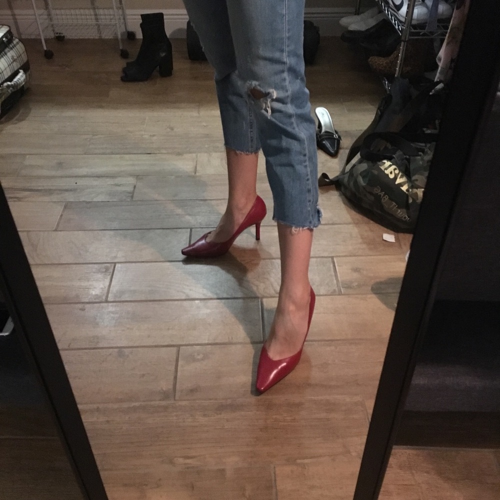 Red vintage heels